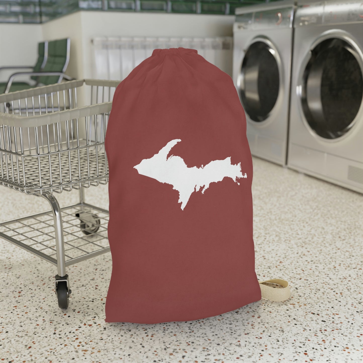 Michigan Upper Peninsula Laundry Bag (Ore Dock Red w/ UP Outline)