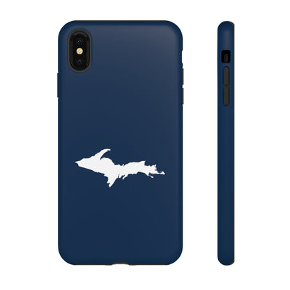 Michigan Upper Peninsula Tough Phone Case (Navy w/ UP Outline) | Apple iPhone