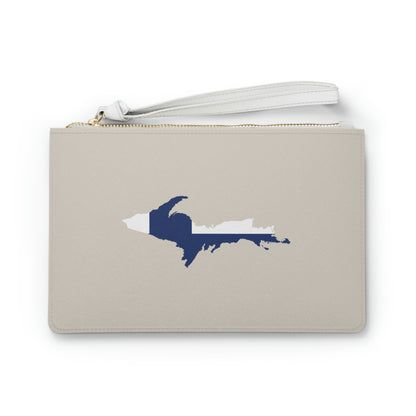 Michigan Upper Peninsula Clutch Bag (Canvas Color w/ UP Finland Flag Outline)