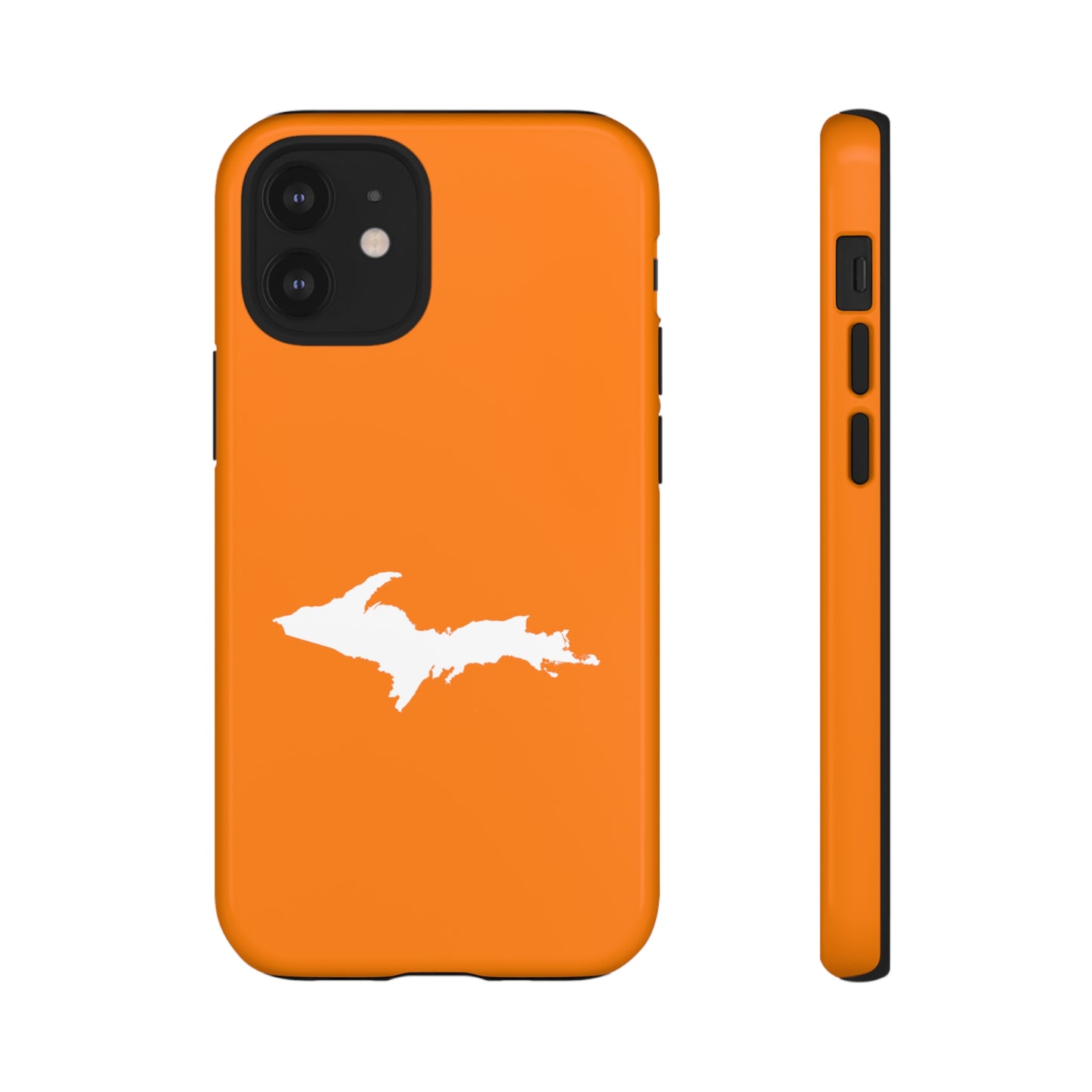 Michigan Upper Peninsula Tough Phone Case (Orange w/ UP Outline) | Apple iPhone