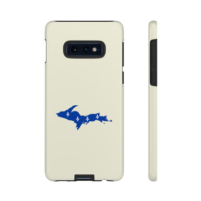 Michigan Upper Peninsula Tough Phone Case (Ivory Color w/ UP Quebec Flag Outline) | Samsung & Pixel Android