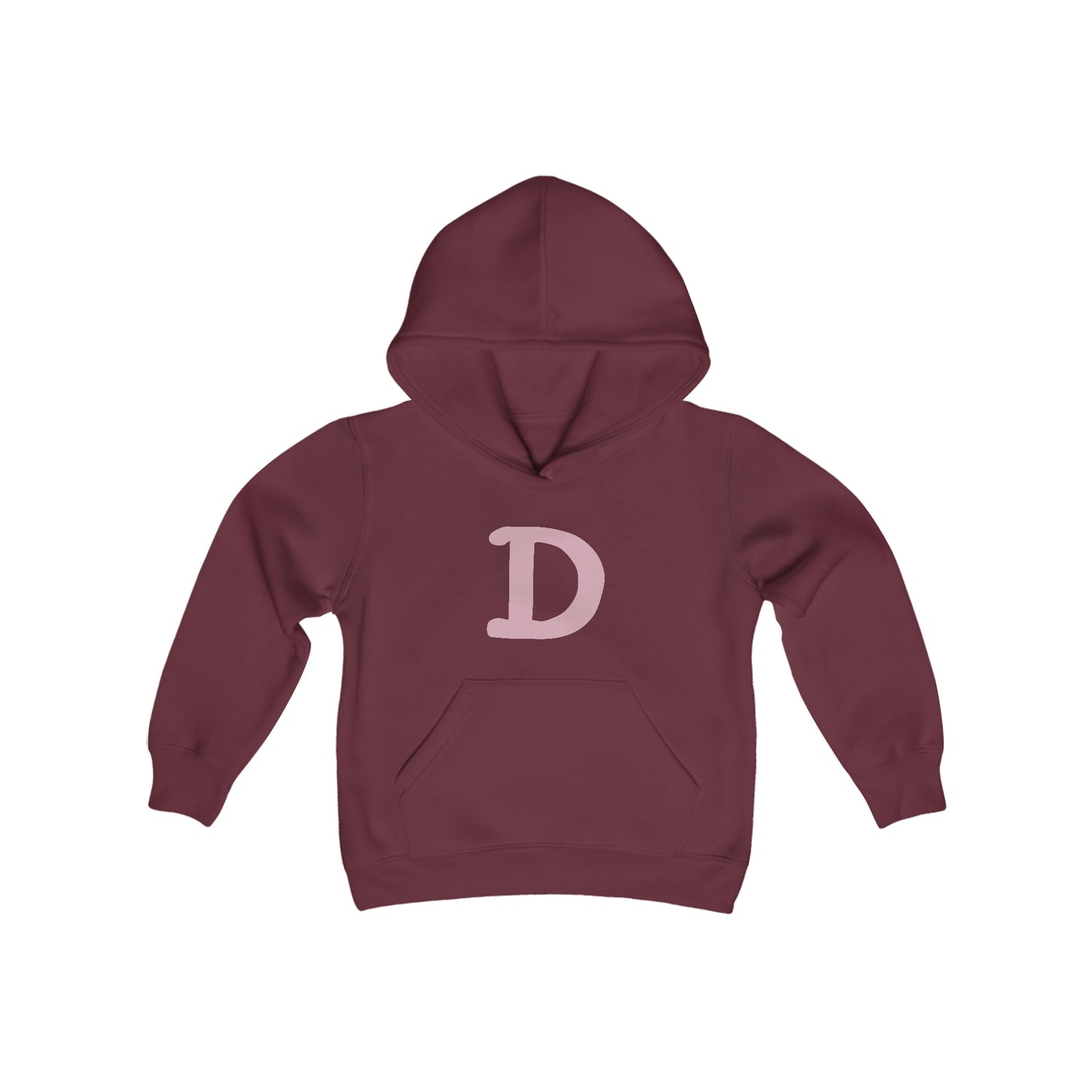 Detroit 'Old French D' Hoodie (Pink Full Body Outline) | Unisex Youth