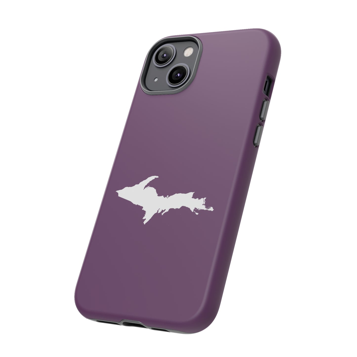 Michigan Upper Peninsula Tough Phone Case (Plum w/ UP Outline) | Apple iPhone