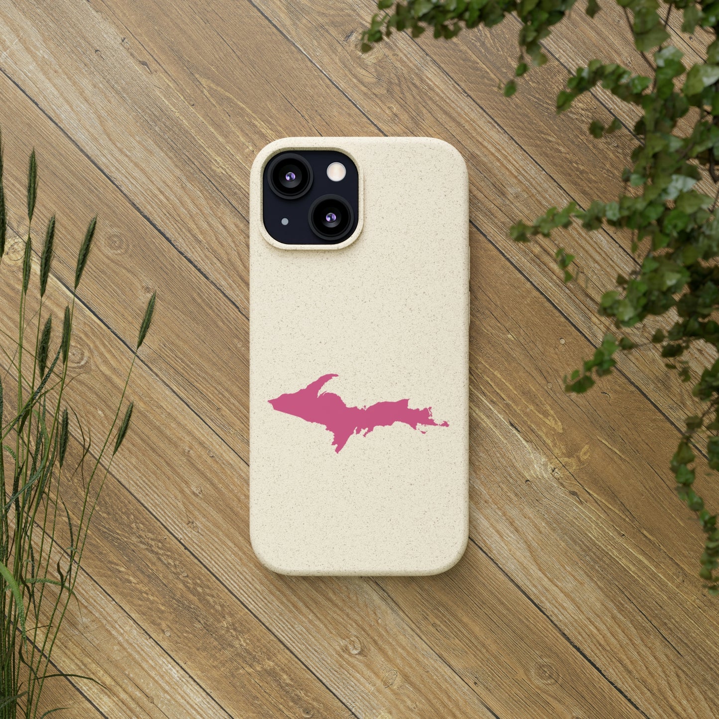 Michigan Upper Peninsula Biodegradable Phone Cases (w/ Pink UP Outline) | Apple iPhone