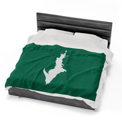 Michigan Upper Peninsula Plush Blanket (w/ UP Outline) | Emerald Green