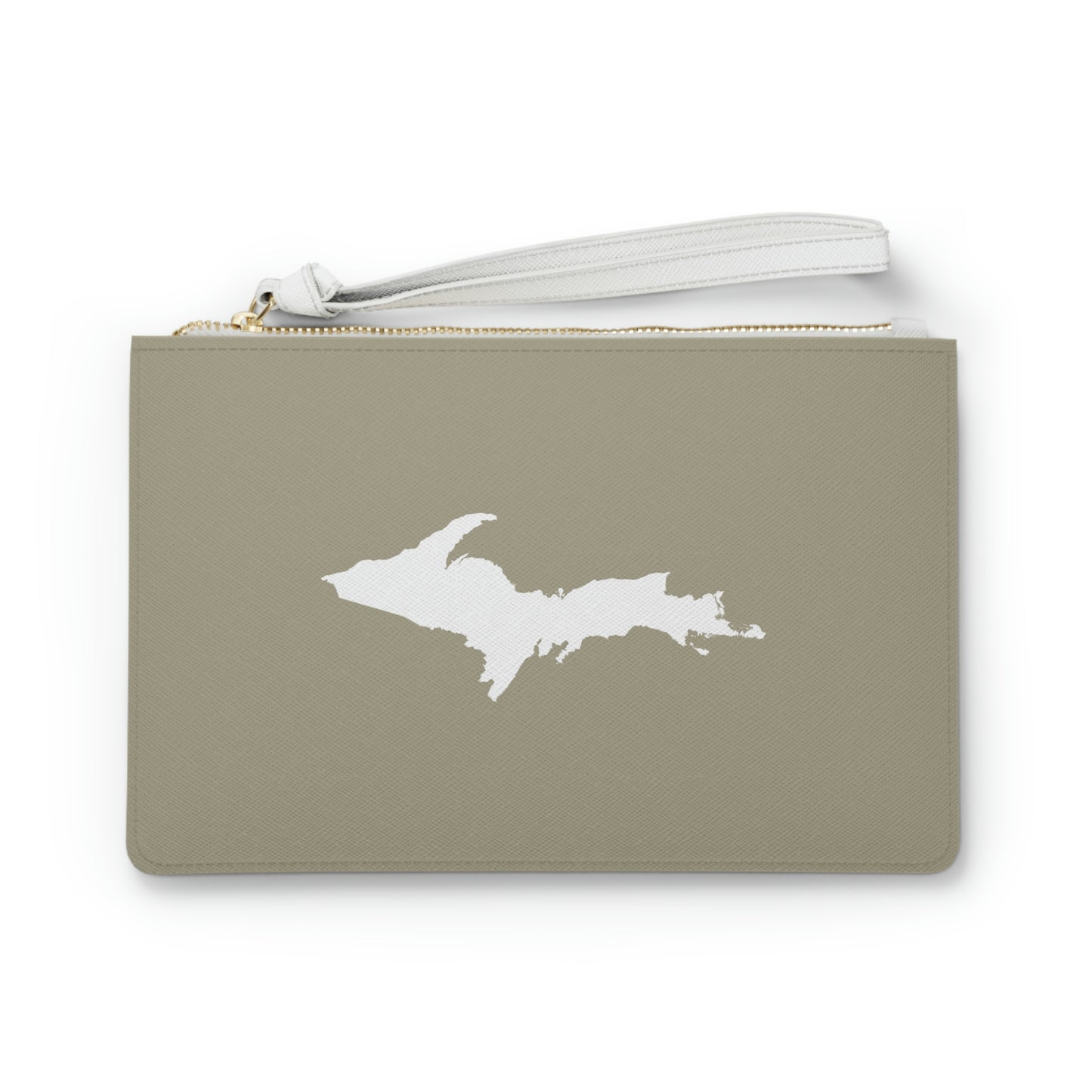 Michigan Upper Peninsula Clutch Bag (Petoskey Stone Beige w/UP Outline)