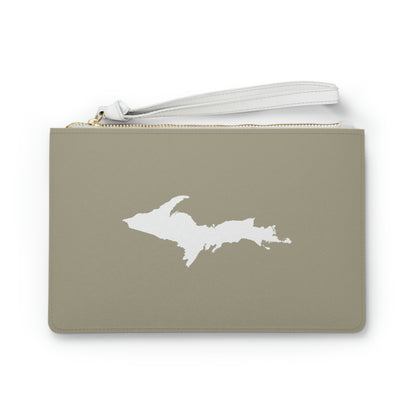 Michigan Upper Peninsula Clutch Bag (Petoskey Stone Beige w/UP Outline)