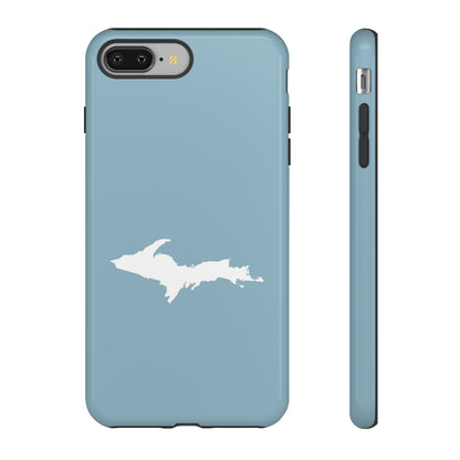 Michigan Upper Peninsula Tough Phone Case (Opal Blue w/ UP Outline) | Apple iPhone