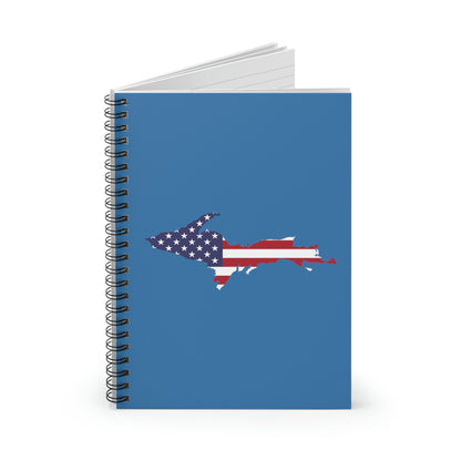 Michigan Upper Peninsula Spiral Notebook (w/ UP USA Flag Outline) | Lake Superior Blue