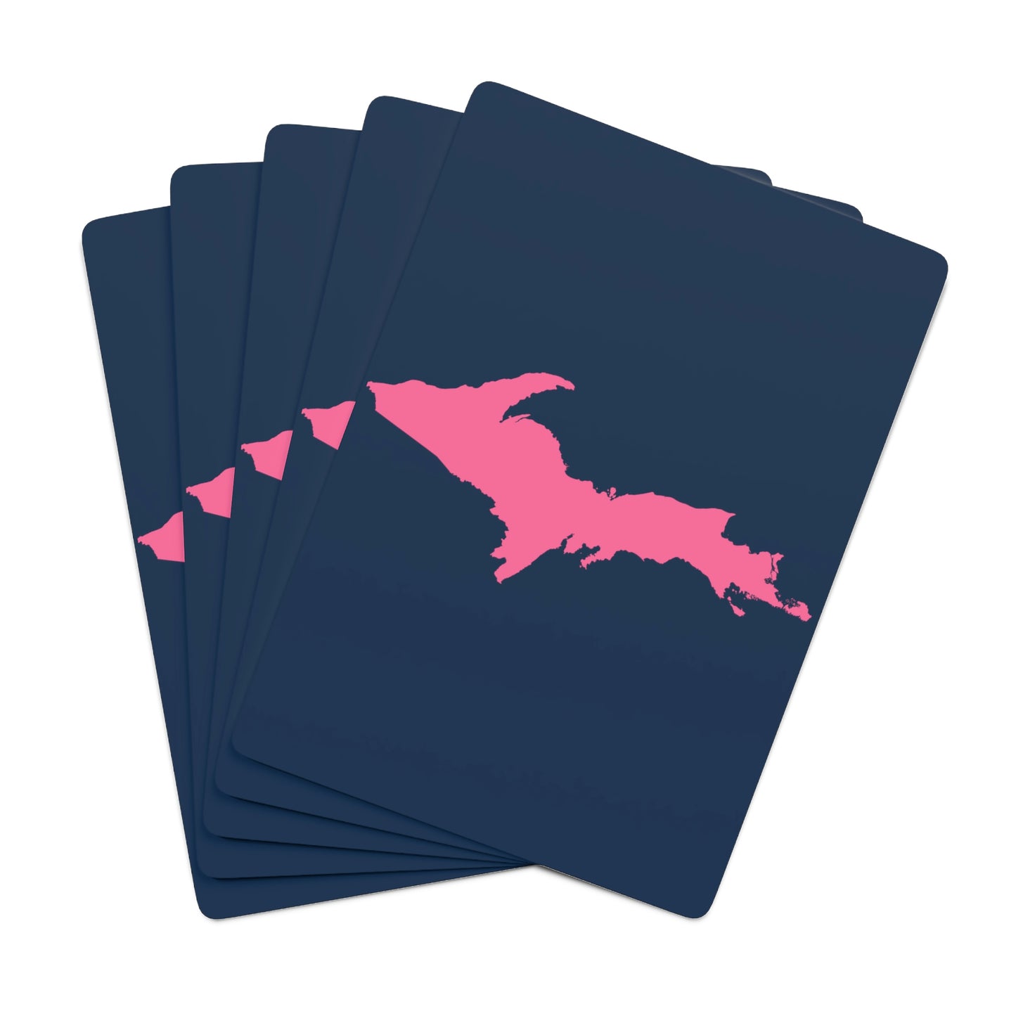 Michigan Upper Peninsula Poker Cards (Navy w/ Pink UP Outline)