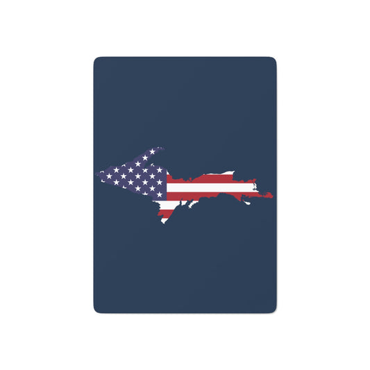 Michigan Upper Peninsula Poker Cards (Navy w/ UP USA Flag Outline)