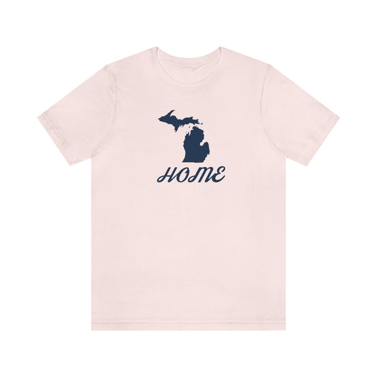 Michigan 'Home' T-Shirt (Retro Script Font) | Unisex Standard Fit