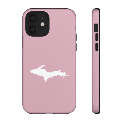 Michigan Upper Peninsula Tough Phone Case (Pink w/ UP Outline) | Apple iPhone