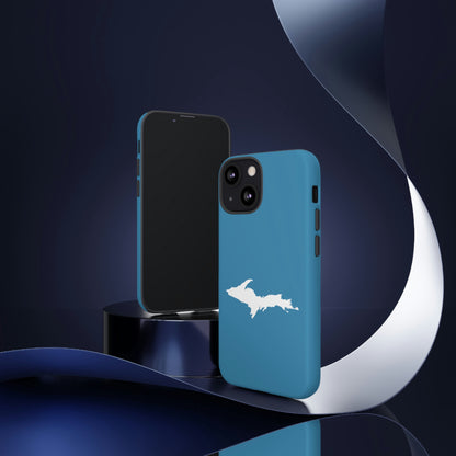 Michigan Upper Peninsula Tough Phone Case (Lake Michigan Blue w/ UP Outline) | Apple iPhone