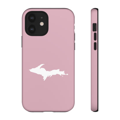 Michigan Upper Peninsula Tough Phone Case (Pink w/ UP Outline) | Apple iPhone