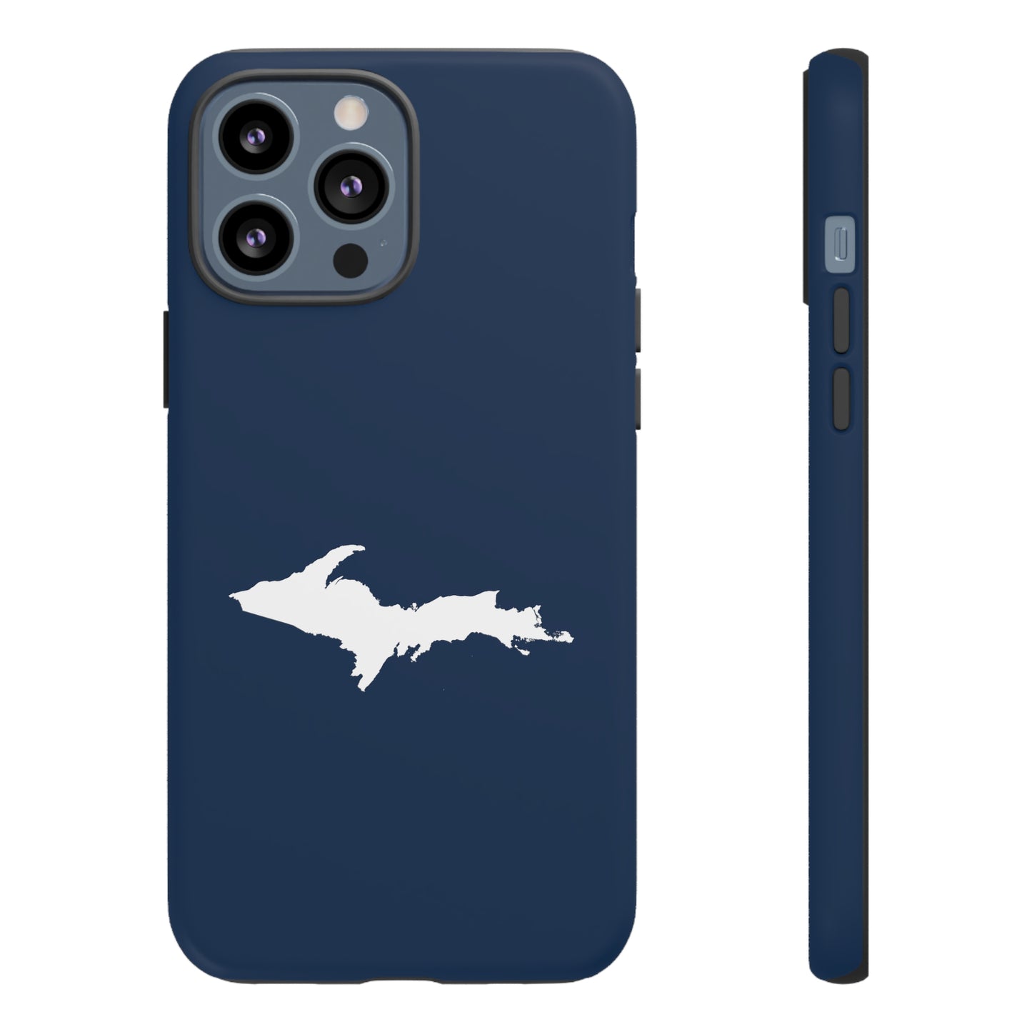 Michigan Upper Peninsula Tough Phone Case (Navy w/ UP Outline) | Apple iPhone