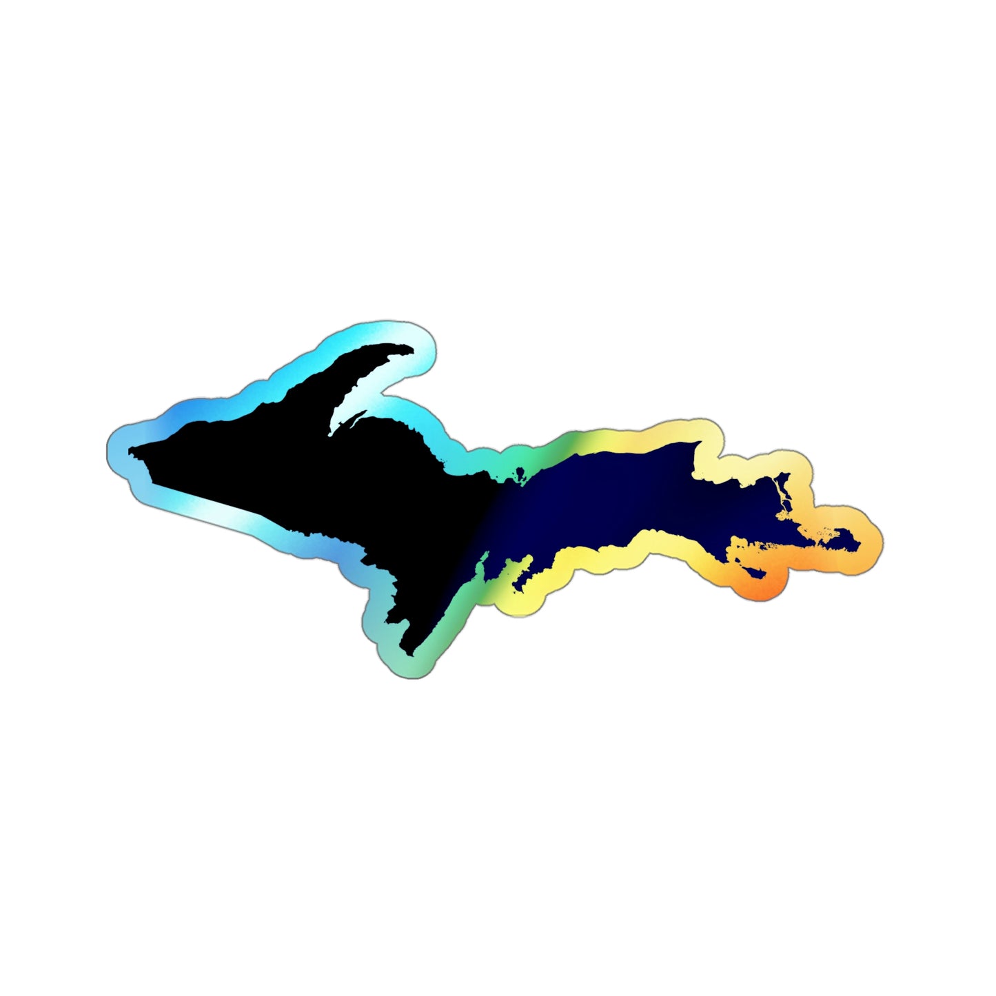 Michigan Upper Peninsula Holographic Die-Cut Stickers (w/ Navy UP Outline)