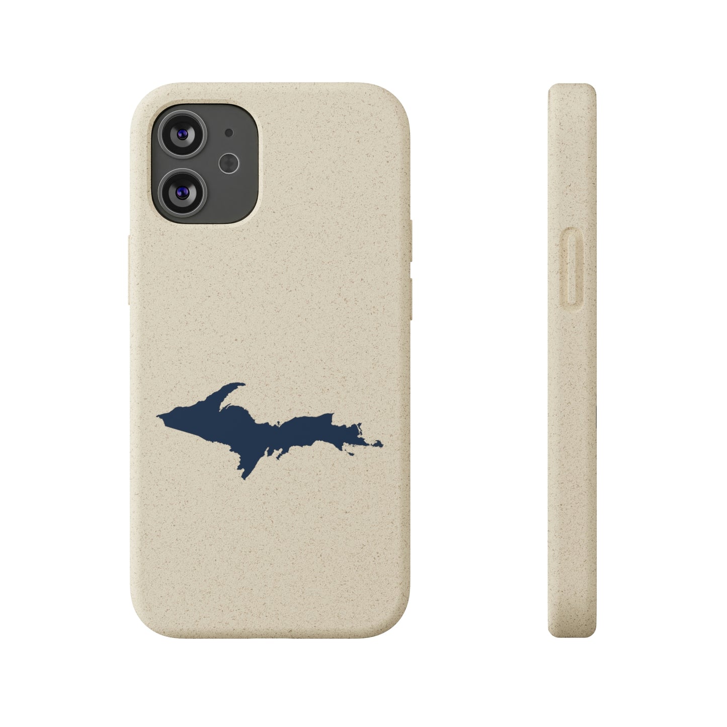 Michigan Upper Peninsula Biodegradable Phone Cases (w/ Navy UP Outline) | Apple iPhone