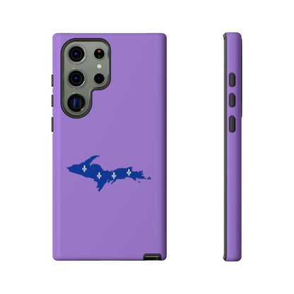 Michigan Upper Peninsula Tough Phone Case (Lavender w/ UP Quebec Flag Outline) | Samsung & Pixel Android