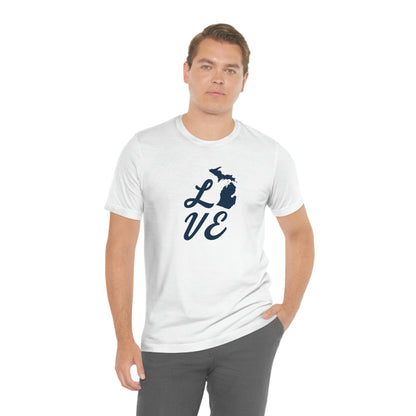 Michigan 'Love' T-Shirt (Retro Script Font) | Unisex Standard Fit