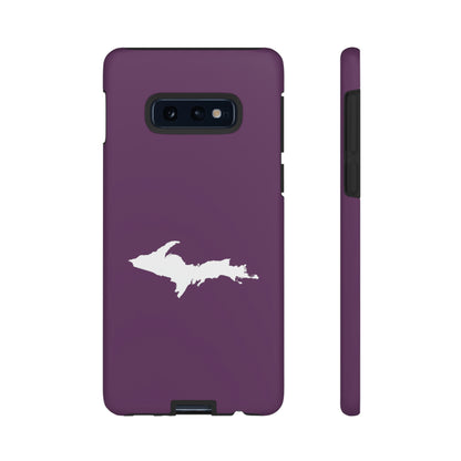 Michigan Upper Peninsula Tough Phone Case (Plum w/ UP Outline) | Samsung & Pixel Android