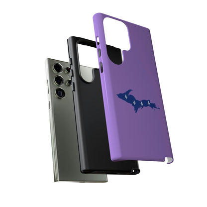 Michigan Upper Peninsula Tough Phone Case (Lavender w/ UP Quebec Flag Outline) | Samsung & Pixel Android