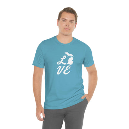 Michigan 'Love' T-Shirt (Retro Script Font) | Unisex Standard Fit