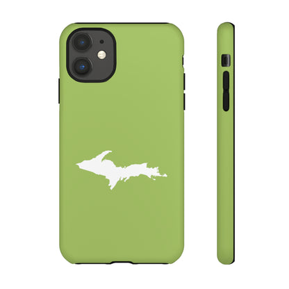 Michigan Upper Peninsula Tough Phone Case (Gooseberry Green w/ UP Outline) | Apple iPhone