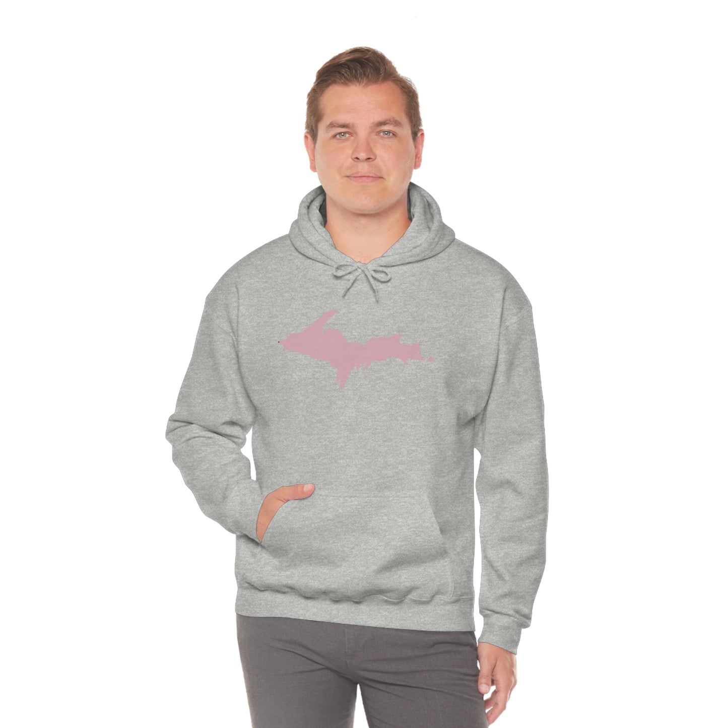 Michigan Upper Peninsula Hoodie (w/ Pink U.P. Outline) | Unisex Standard