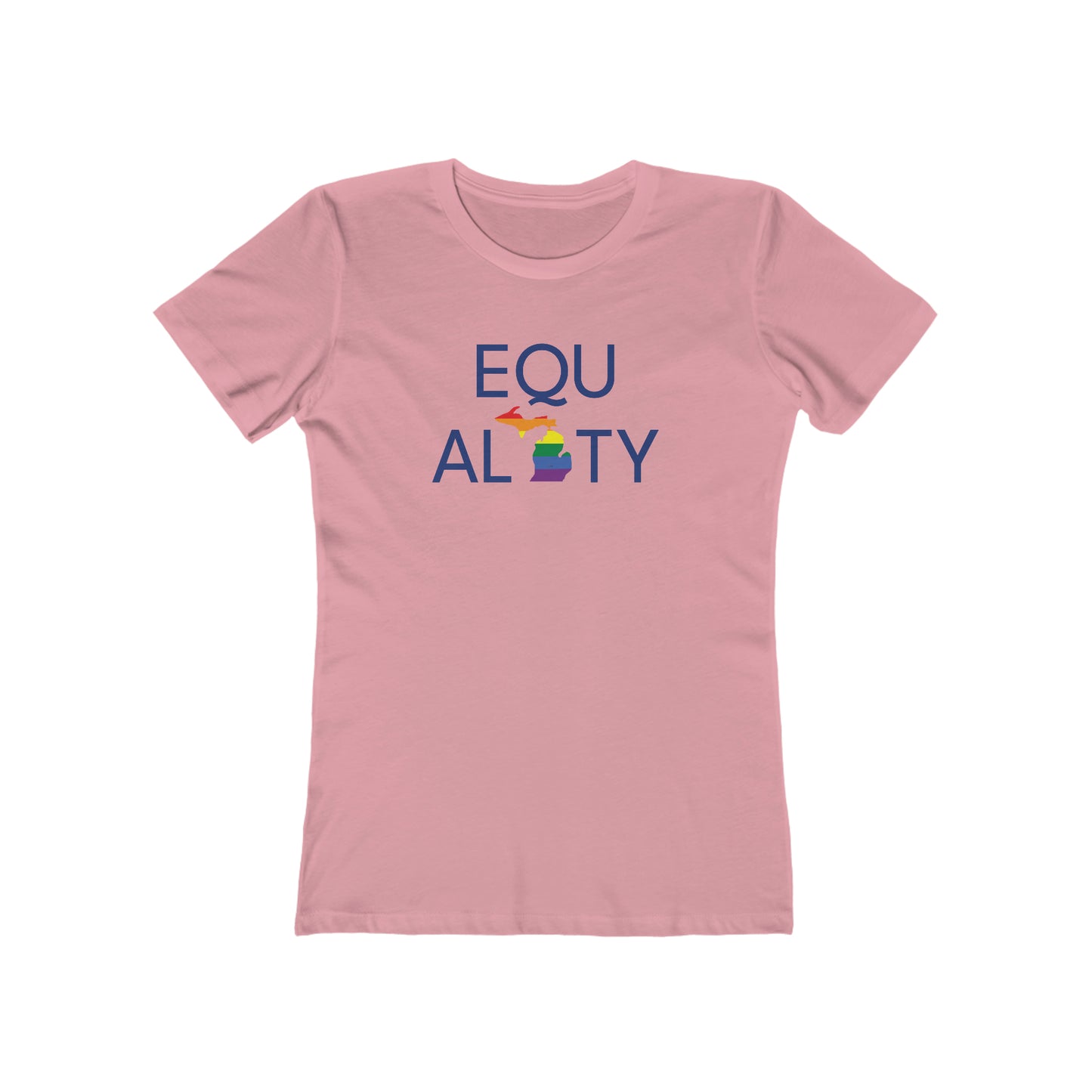 'Equality' T-Shirt (w/ LGBTQ Pride Colors) | Women's Boyfriend Cut