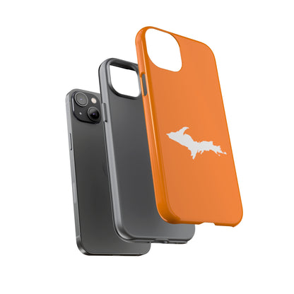 Michigan Upper Peninsula Tough Phone Case (Orange w/ UP Outline) | Apple iPhone