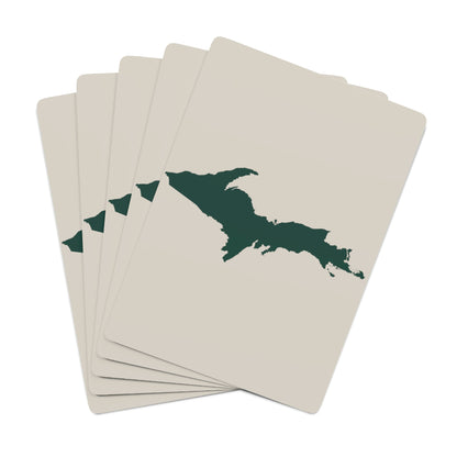 Michigan Upper Peninsula Poker Cards (Canvas Color w/ Green UP Outline)