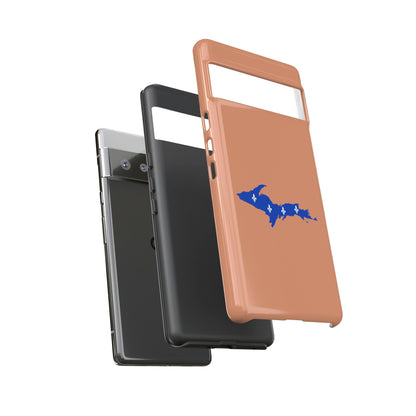 Michigan Upper Peninsula Tough Phone Case (Copper Color w/ UP Quebec Flag Outline) | Samsung & Pixel Android