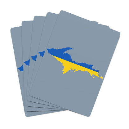 Michigan Upper Peninsula Poker Cards (B-24 Liberator Grey w/ UP Ukraine Flag Outline)