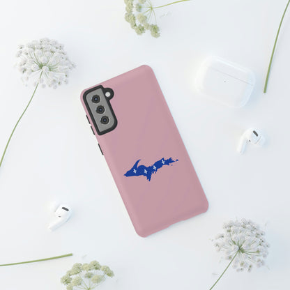 Michigan Upper Peninsula Tough Phone Case (Pink w/ UP Quebec Flag Outline) | Samsung & Pixel Android