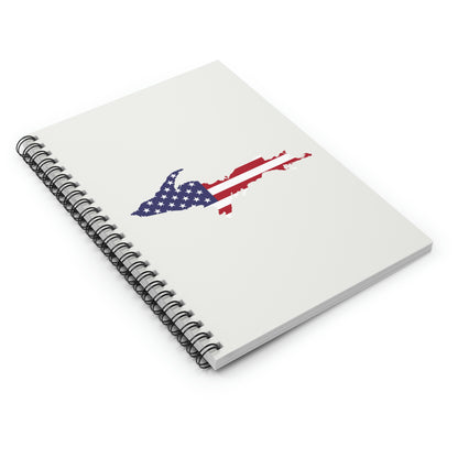 Michigan Upper Peninsula Spiral Notebook (w/ UP USA Flag Outline) | Birch Bark White