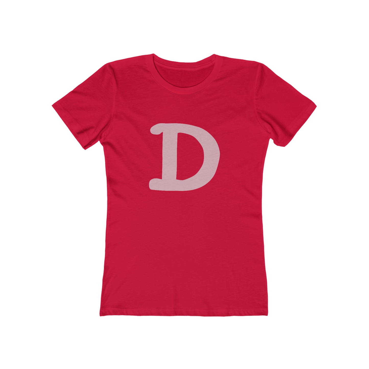 Detroit 'Old French D' T-Shirt (Pink Full Body Outline) | Women's Boyfriend Cut