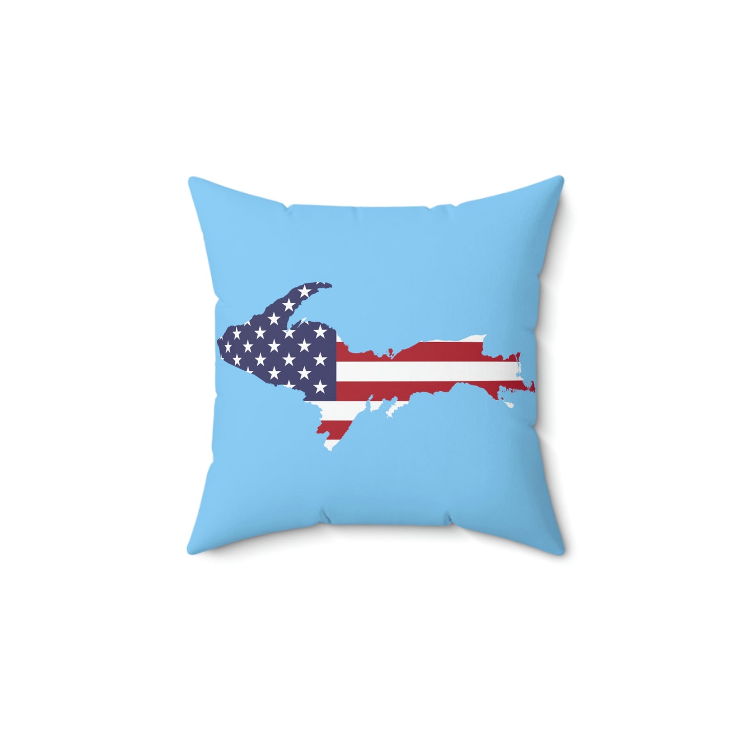 Michigan Upper Peninsula Accent Pillow (w/ UP USA Flag Outline) | DTW Blue