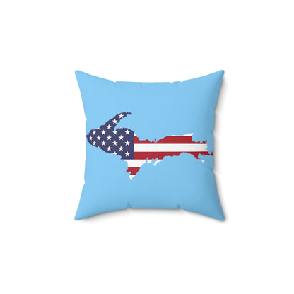 Michigan Upper Peninsula Accent Pillow (w/ UP USA Flag Outline) | DTW Blue