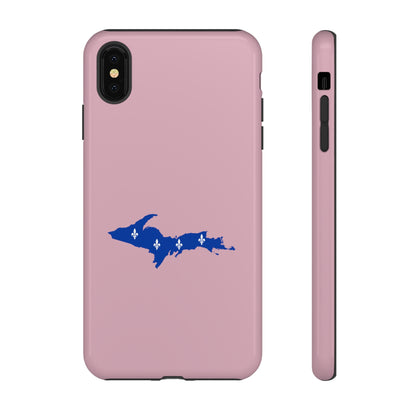 Michigan Upper Peninsula Tough Phone Case (Pink w/ UP Quebec Flag Outline) | Apple iPhone