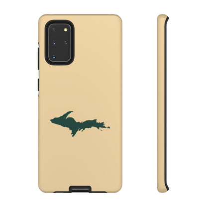 Michigan Upper Peninsula Tough Phone Case (Maple Color w/ Green UP Outline) | Samsung & Pixel Android