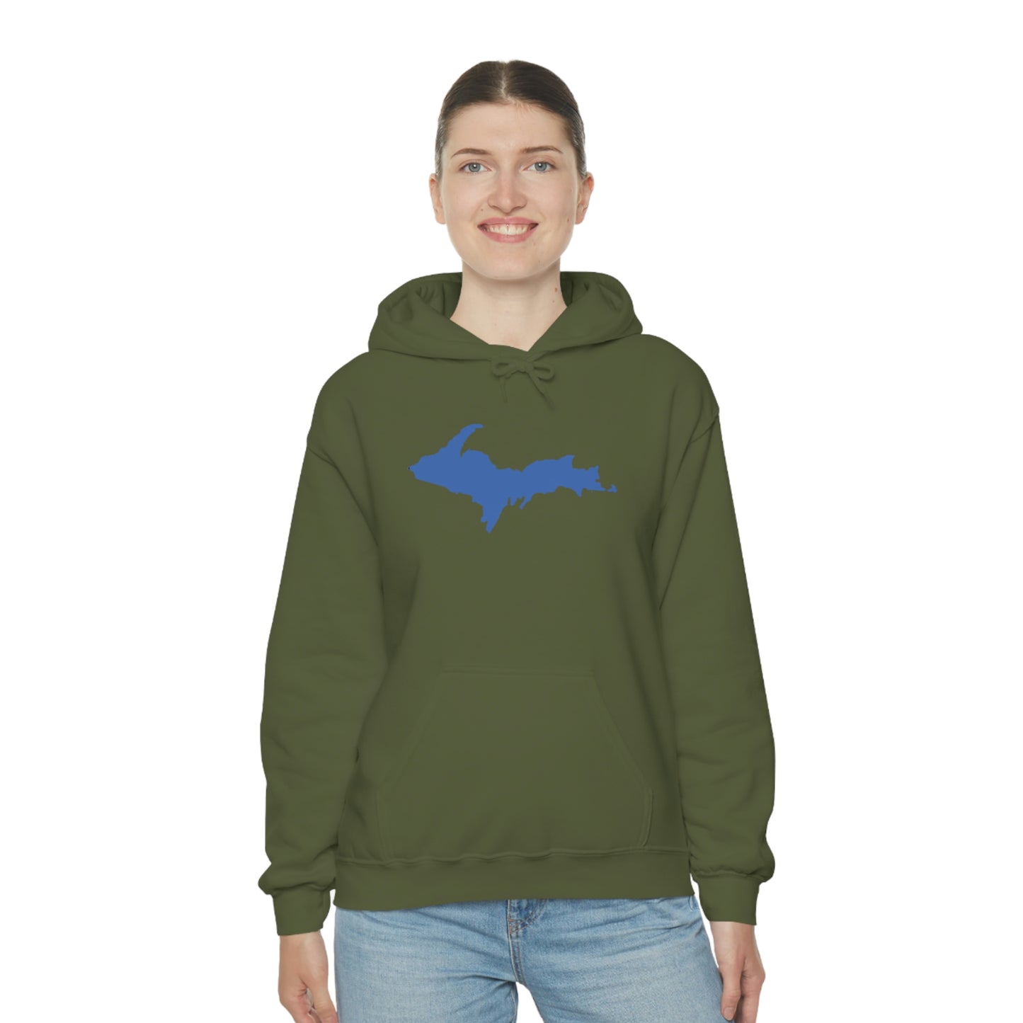 Michigan Upper Peninsula Hoodie (w/ Blue U.P. Outline) | Unisex Standard