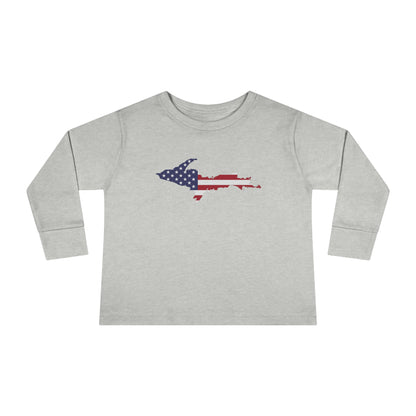 Michigan Upper Peninsula T-Shirt (w/ UP USA Flag Outline) | Toddler Long Sleeve