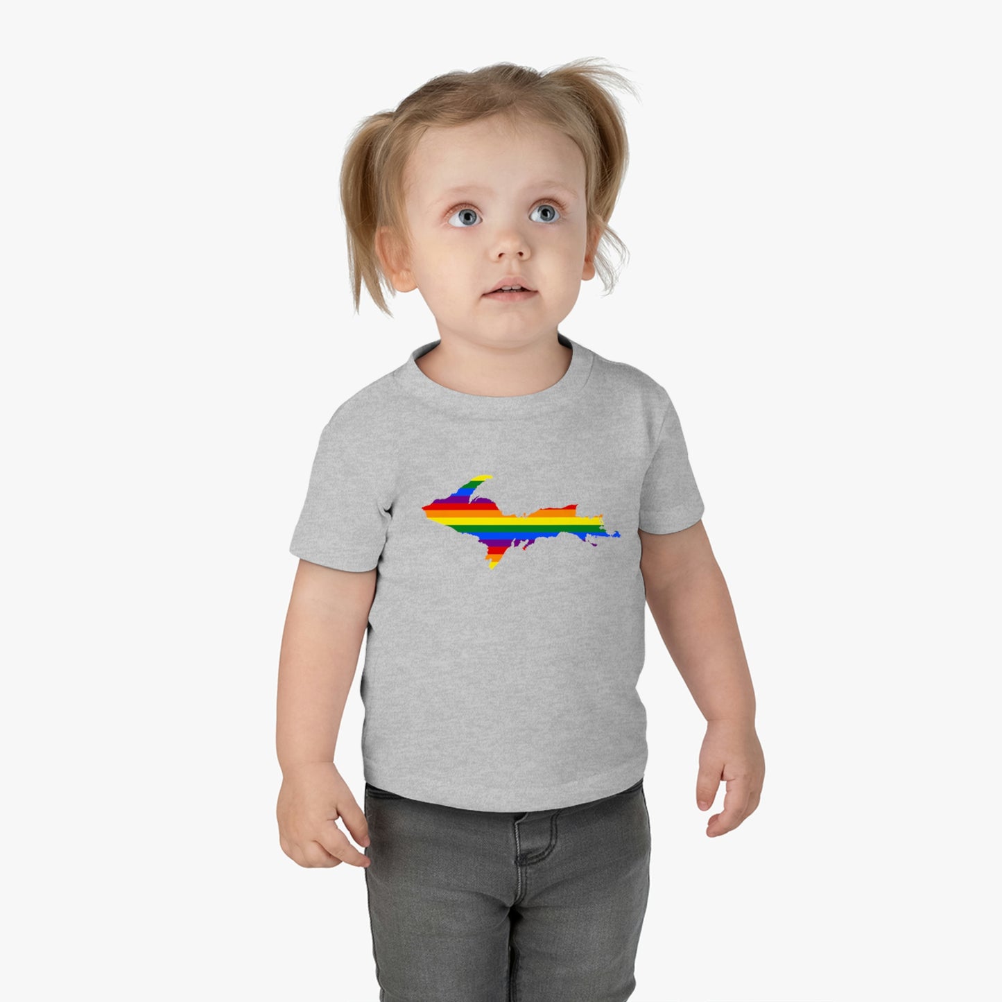 Michigan Upper Peninsula Infant T-Shirt (w/ UP Pride Flag Outline) | Short Sleeve