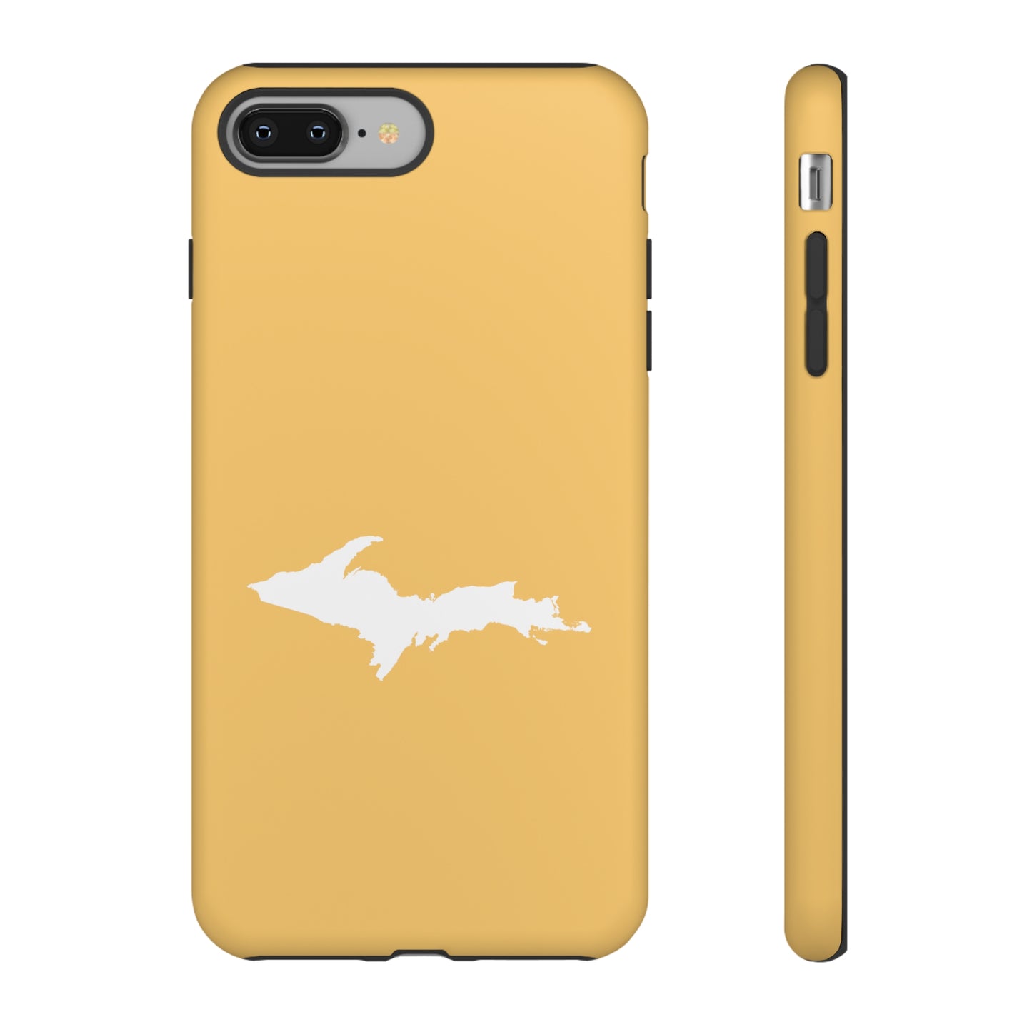 Michigan Upper Peninsula Tough Phone Case (Citrine Color w/ UP Outline) | Apple iPhone