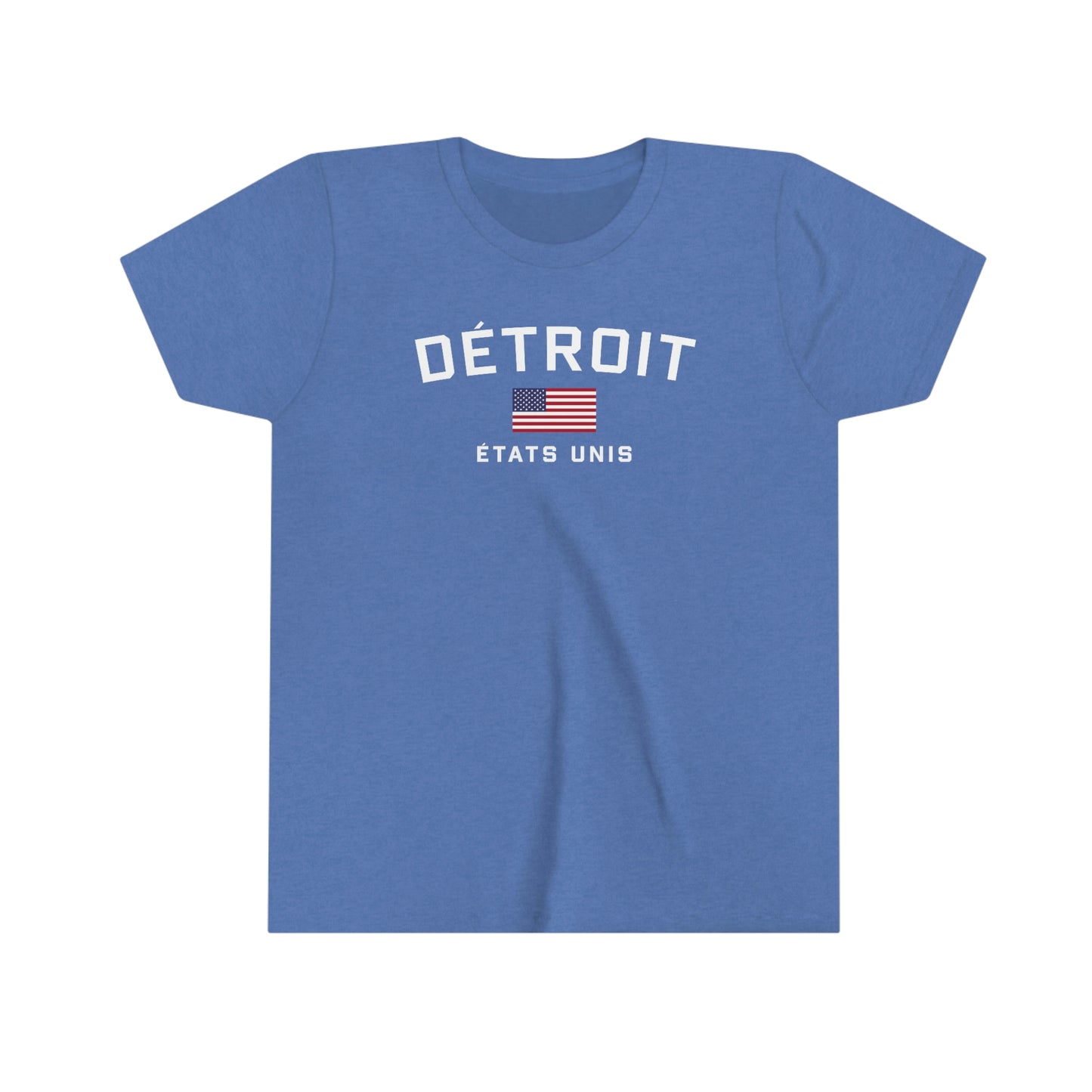 Détroit États Unis' T-Shirt (w/USA Flag Outline) | Youth Short Sleeve