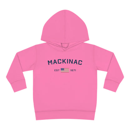 'Mackinac EST 1671' Hoodie (w/USA Flag Outline) | Unisex Toddler