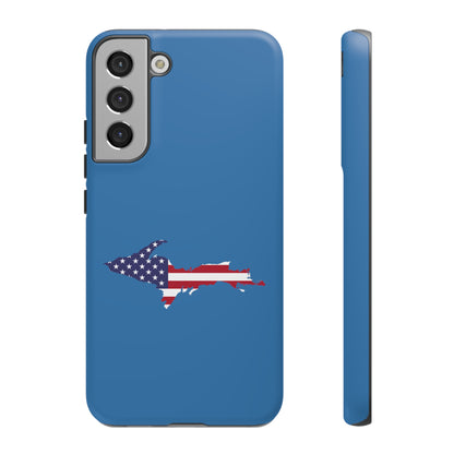 Michigan Upper Peninsula Tough Phone Case (Lake Superior Blue w/ UP USA Flag Outline) | Samsung & Pixel Android