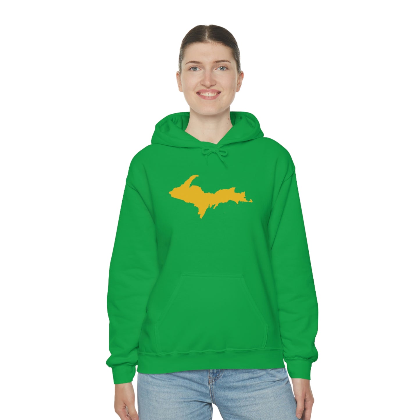 Michigan Upper Peninsula Hoodie (w/ Gold U.P. Outline) | Unisex Standard