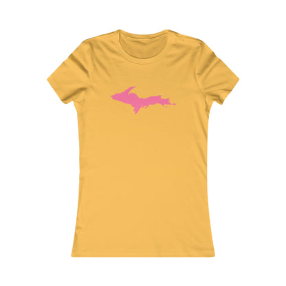 Michigan Upper Peninsula T-Shirt (w/ Pink UP Outline) | Women's Slim Fit